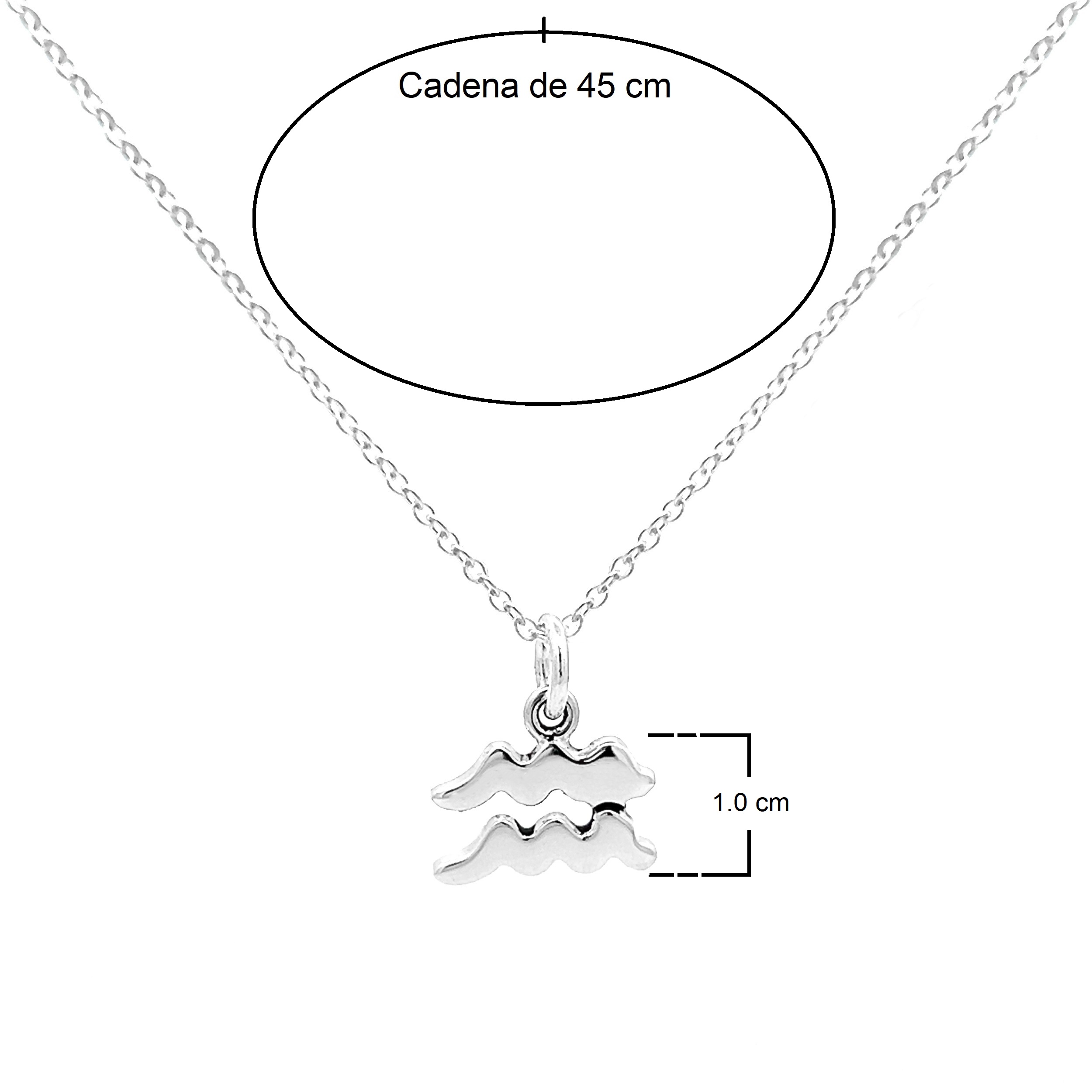 Collar Dije Zodiaco Plata .925 De 45 Cm Mujer Hombre Agálea - Image 6