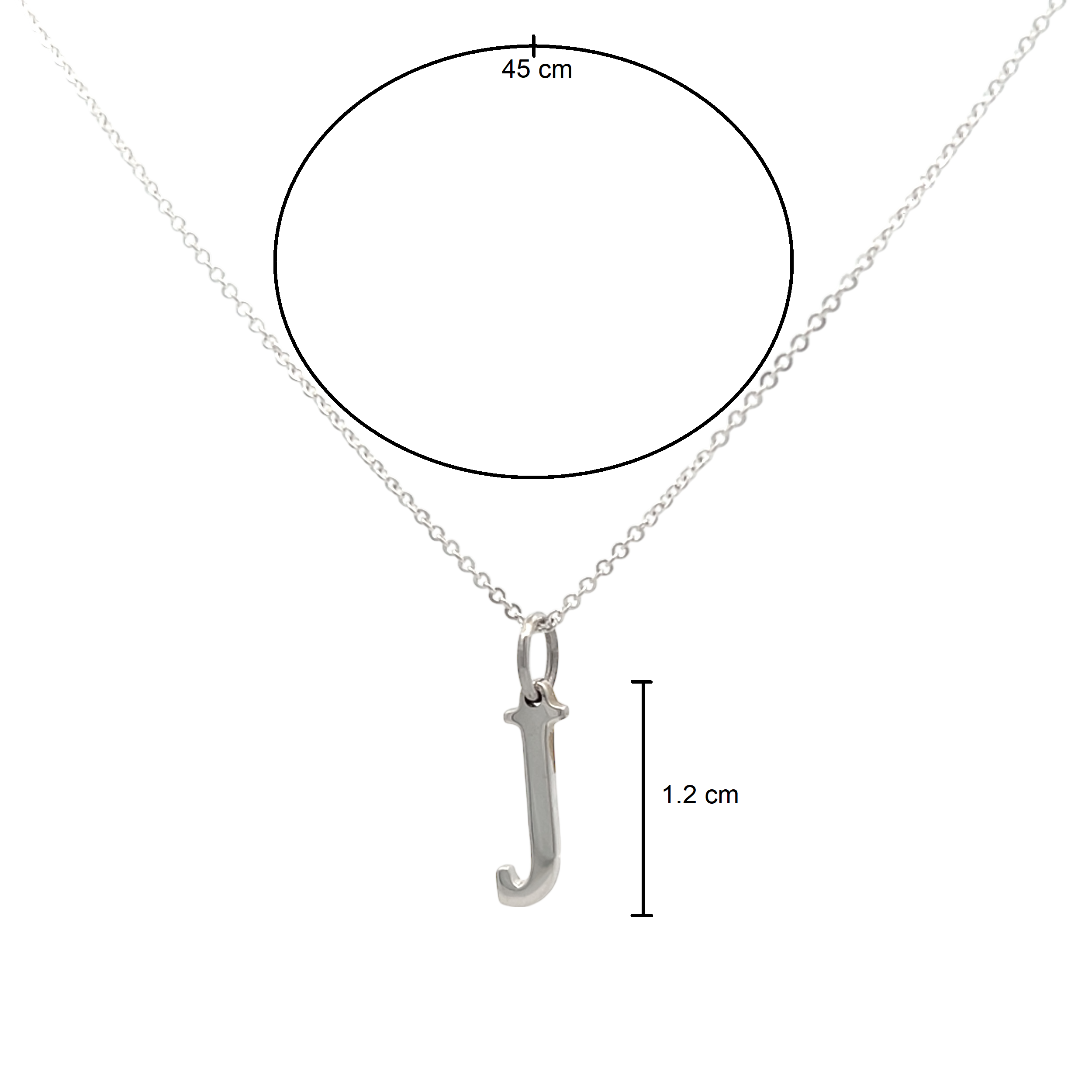 Collar Dije Letras Iniciales Plata .925 De 45 Cm Tipografìa Andalus Agálea - Image 5