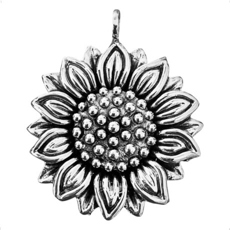 Dije De Plata .925 Flor Girasol Mujer Agálea Mamá Regalo