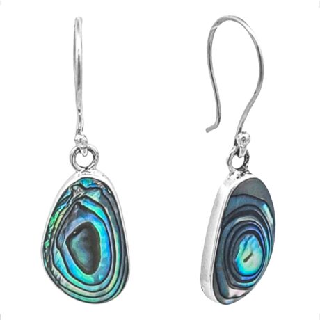 Arete Triángulo Concha Abulón De Plata.925 Agálea Joyería