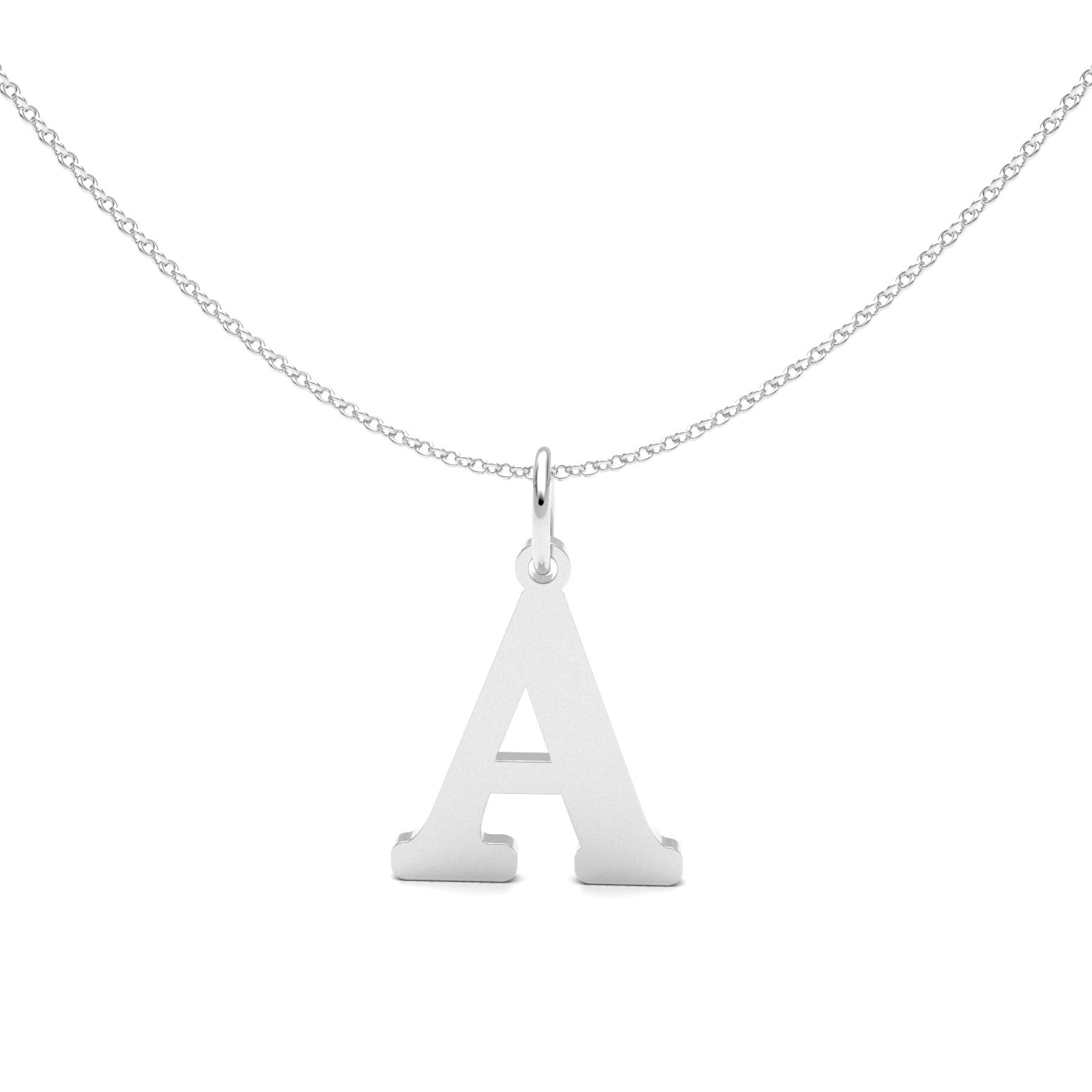 Collar Dije Letras Iniciales Plata .925 De 45 Cm Tipografìa Andalus Agálea