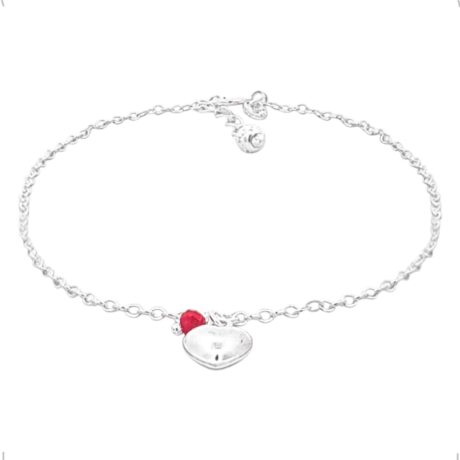 Pulsera De Plata .925 Con Dije De Corazón Agálea Mujer Amor Corazón