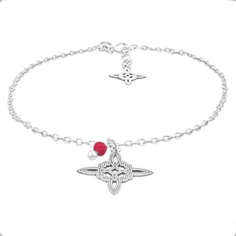 Pulsera De Plata .925 Con Dije Nudo De Bruja Agálea Mujer
