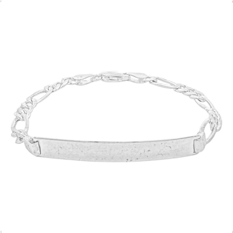 Pulsera De Plata .925 Esclava Figaro Grabado Agálea