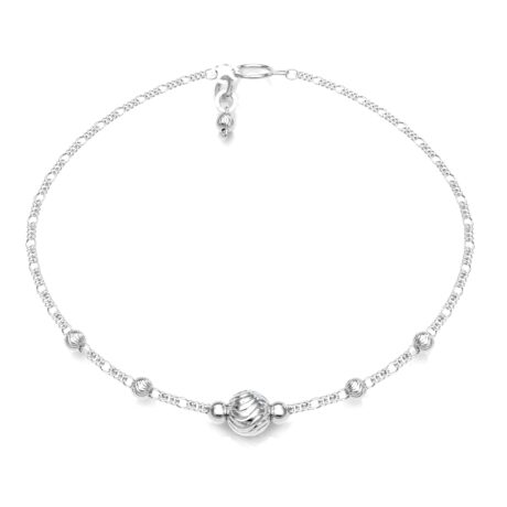 Pulsera Plata Fina .925 Bolitas Diamantada Mujer Agálea