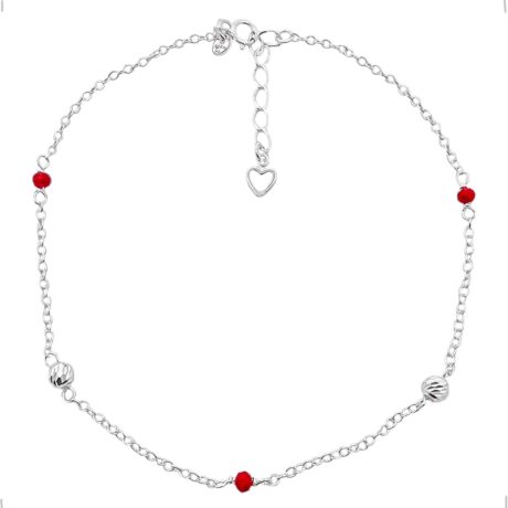 Pulsera Tobillera De Plata .925 Bolitas Agálea Mujer