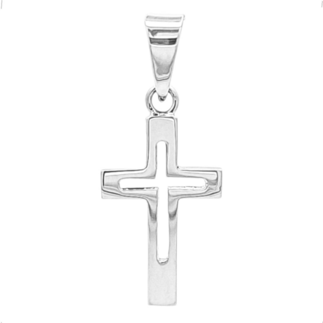 Dije De Plata .925 Cruz Lisa Agálea