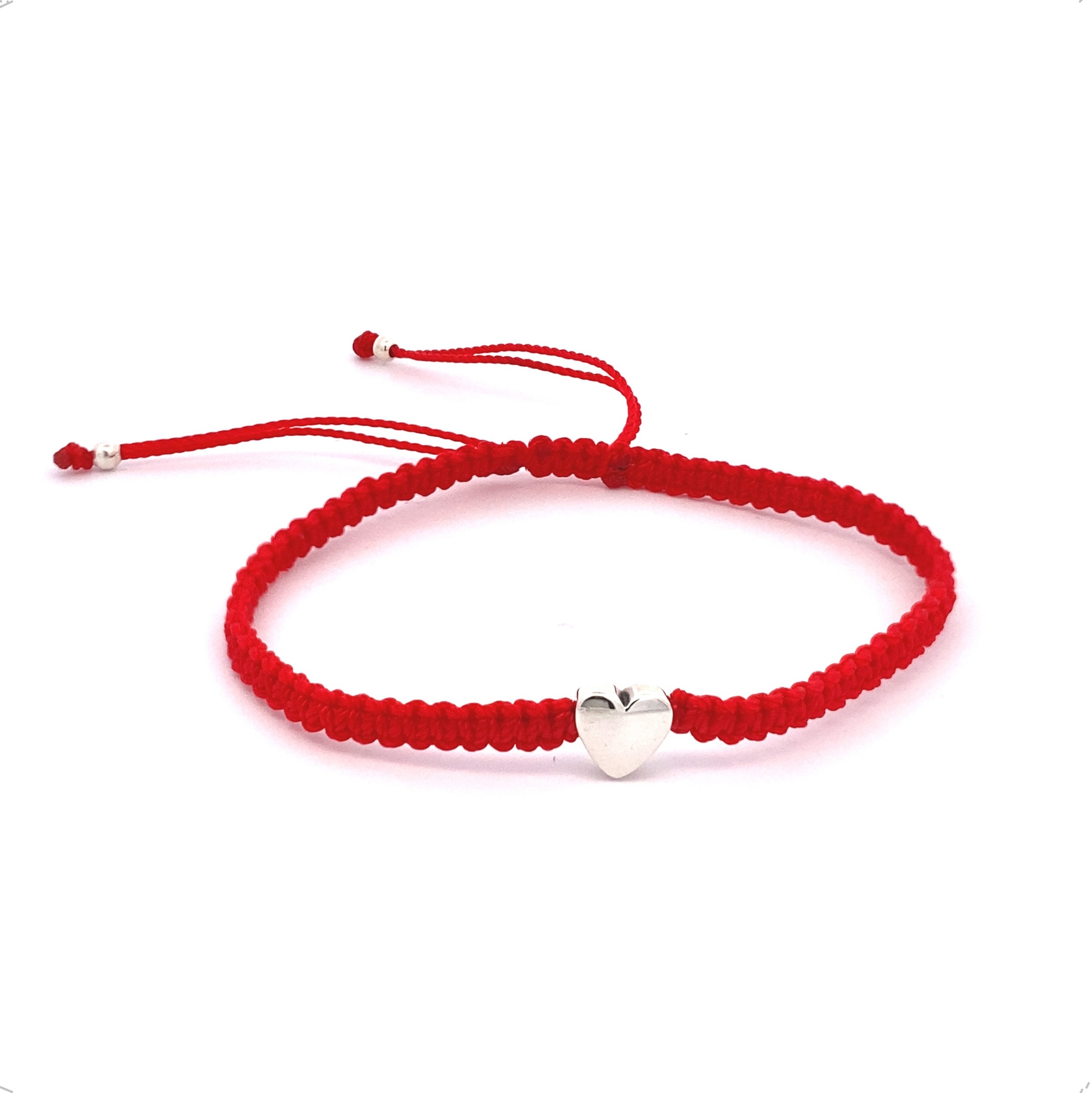 Pulsera Tejida Hilo Negro Corazón De Plata .925 Agálea - Image 13