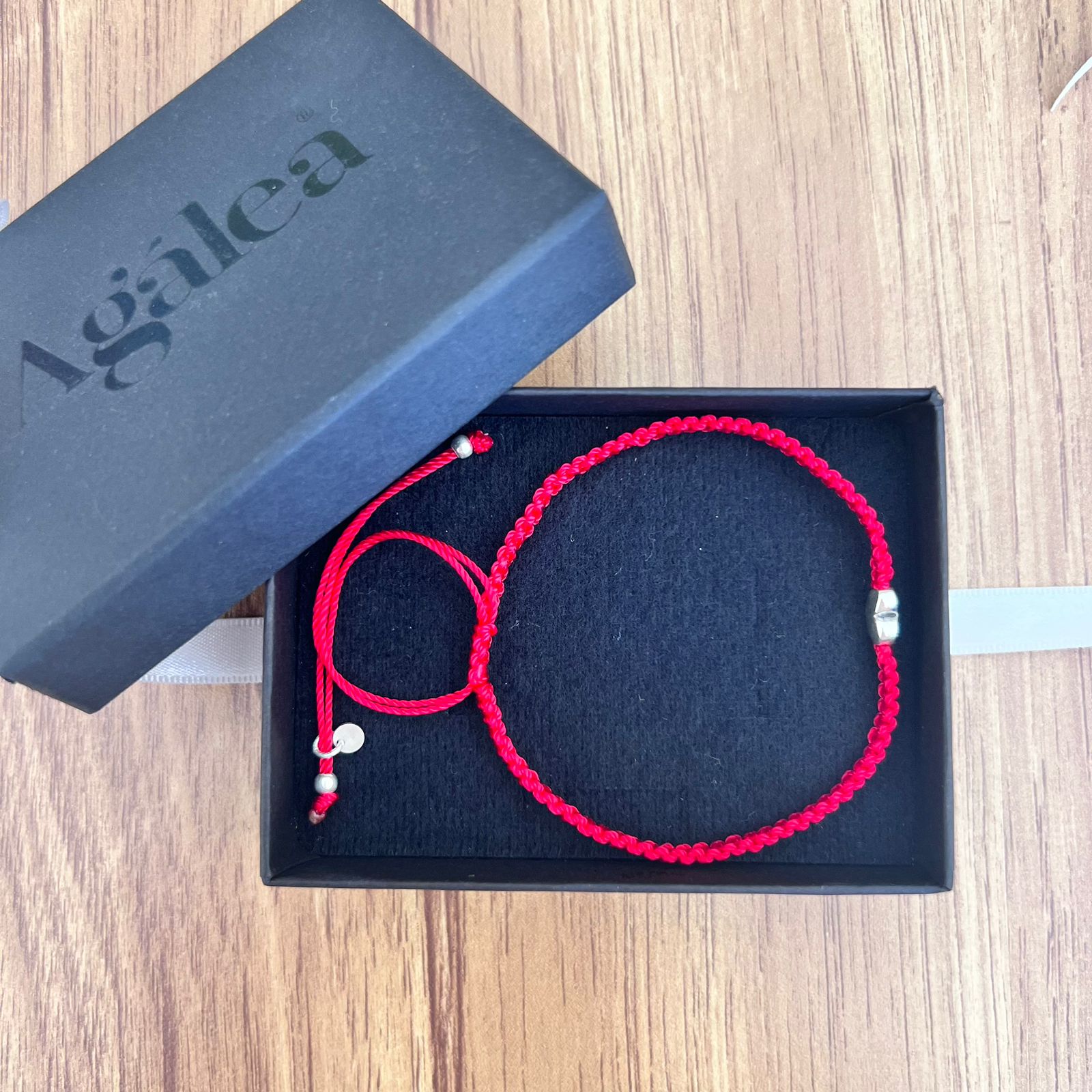 Pulsera Tejida Hilo Negro Corazón De Plata .925 Agálea - Image 10