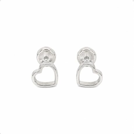Arete Broquel De Plata .925 Agálea Corazón