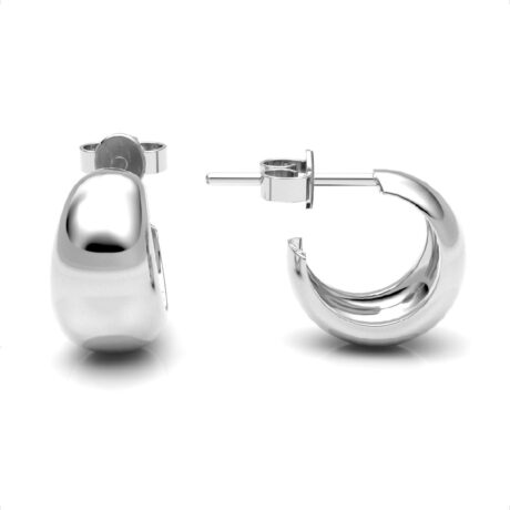 Aretes Arracadas De Plata .925 Lisas Gruesas Mujer Agálea