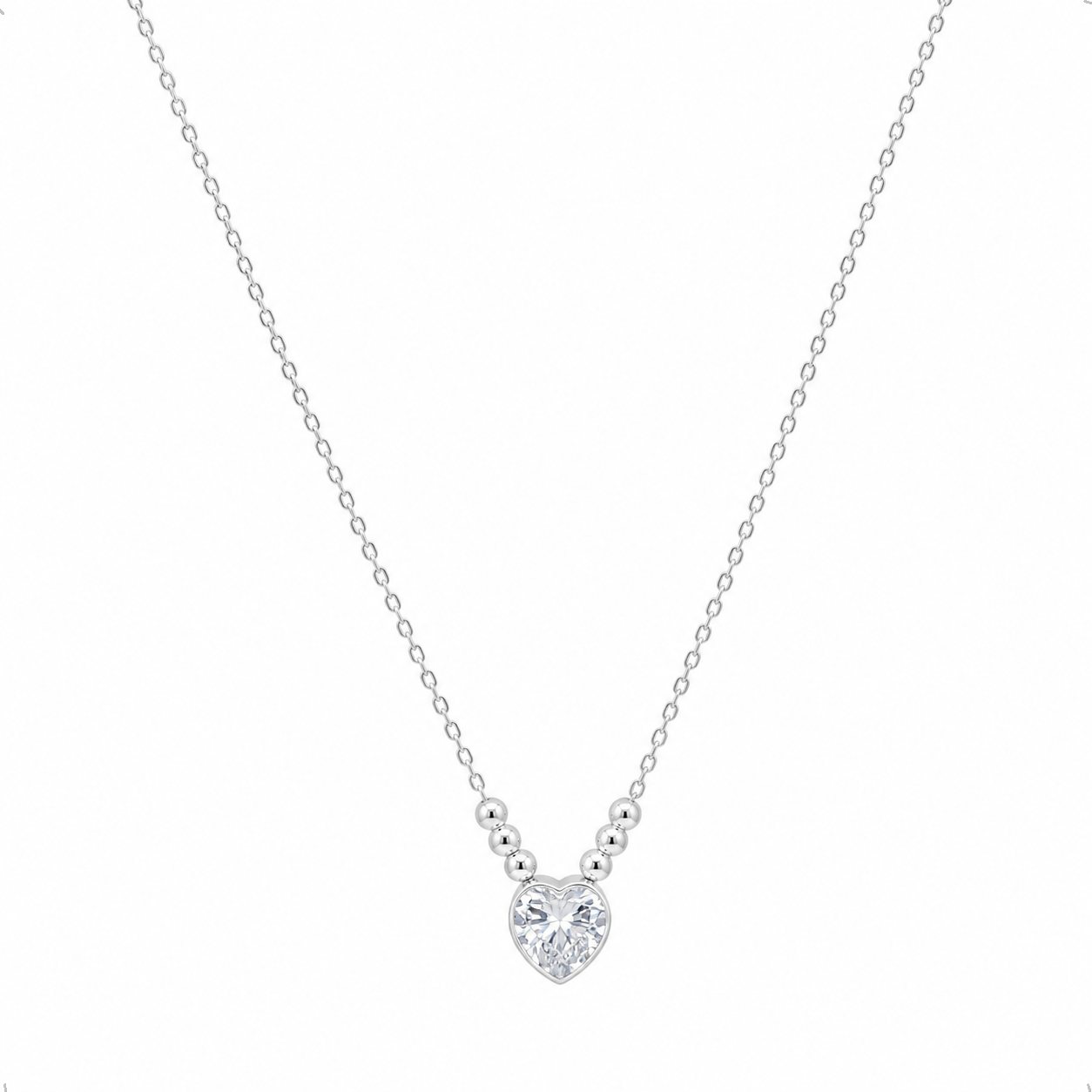 Collar Plata .925 Con Dije De Corazon Circonia Colores Agálea Mujer