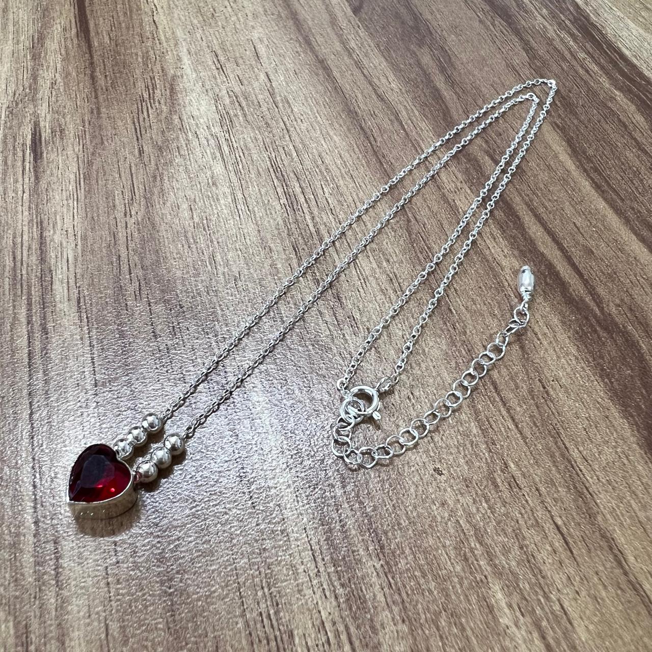 Collar Plata .925 Con Dije De Corazon Circonia Colores Agálea Mujer - Image 8