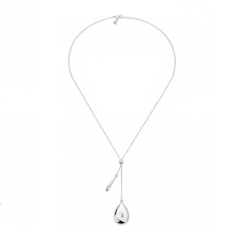 Collar Corbatero De Plata Ley .925 Dije Gota Agálea Para Mujer 60cm