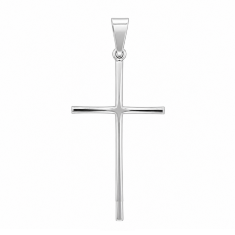 Dije Cruz Lisa De Plata Ley .925 Mujer Hombre Agálea
