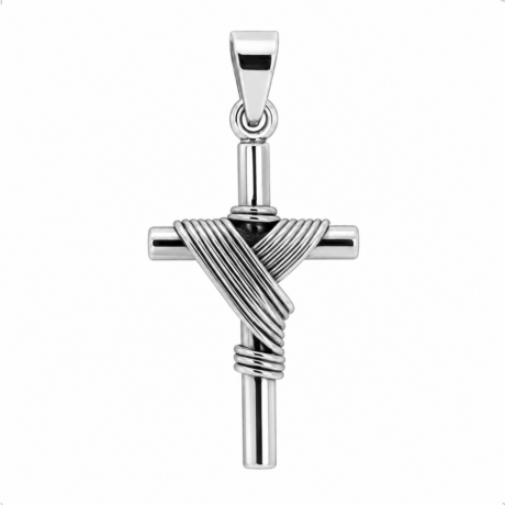 Dije Cruz De Plata .925 Con Manto Agálea Hombre Mujer