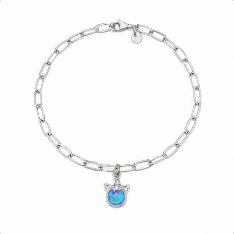 Pulsera De Plata Ley .925 Eslabones Dije A Elegir Agálea Niña Mujer