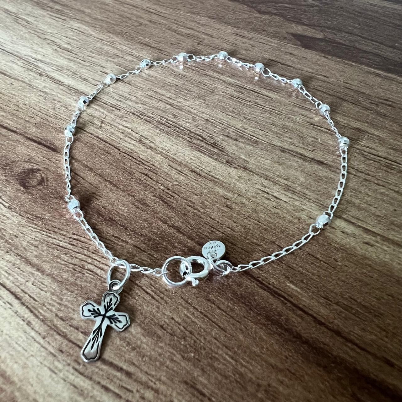 Pulsera De Plata .925 Rosario Misterio Con Cruz Agálea Mujer - Image 6