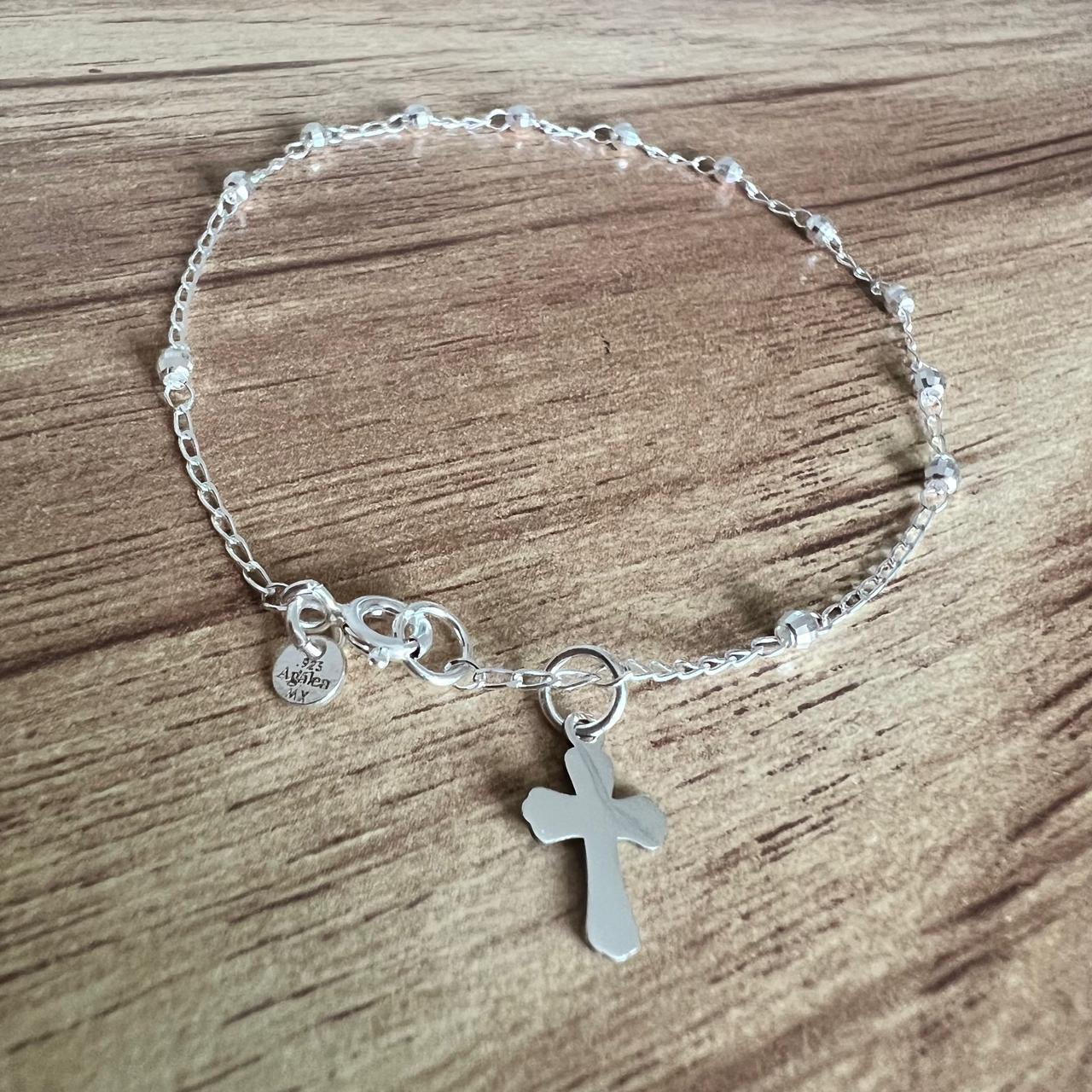 Pulsera De Plata .925 Rosario Misterio Con Cruz Agálea Mujer - Image 8