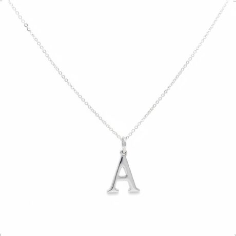 Collar Plata .925 Dije Letra Inicial Mediana Agálea Mujer