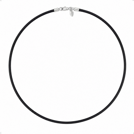 Collar Caucho Hombre Broche De Plata Ley .925 3 mm Reforzado Agálea