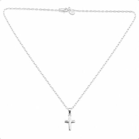 Collar Dije Cruz Plata .925 Niño Niña Infantil 40 Cm Agálea