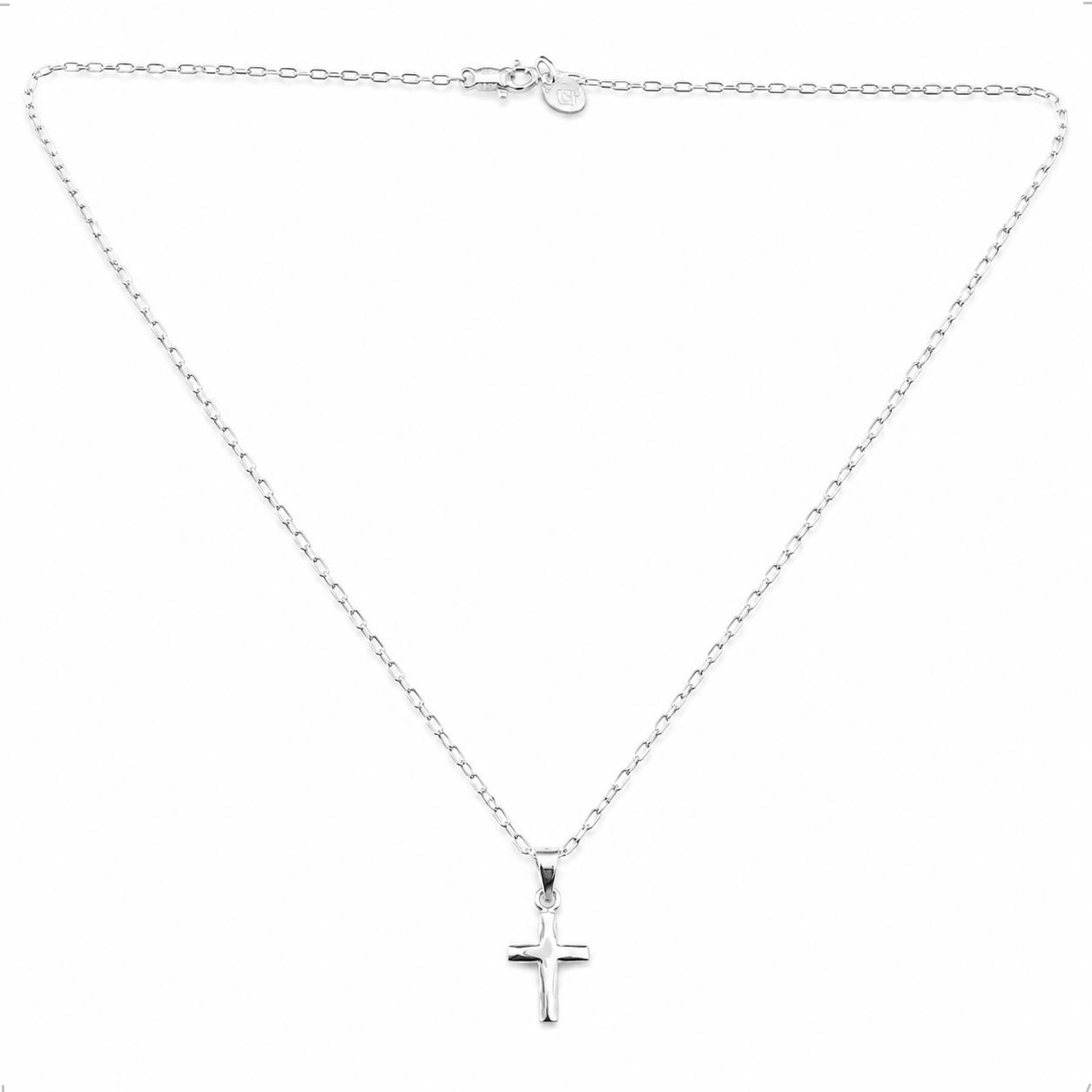 Collar Dije Cruz Plata .925 Niño Niña Infantil 40 Cm Agálea