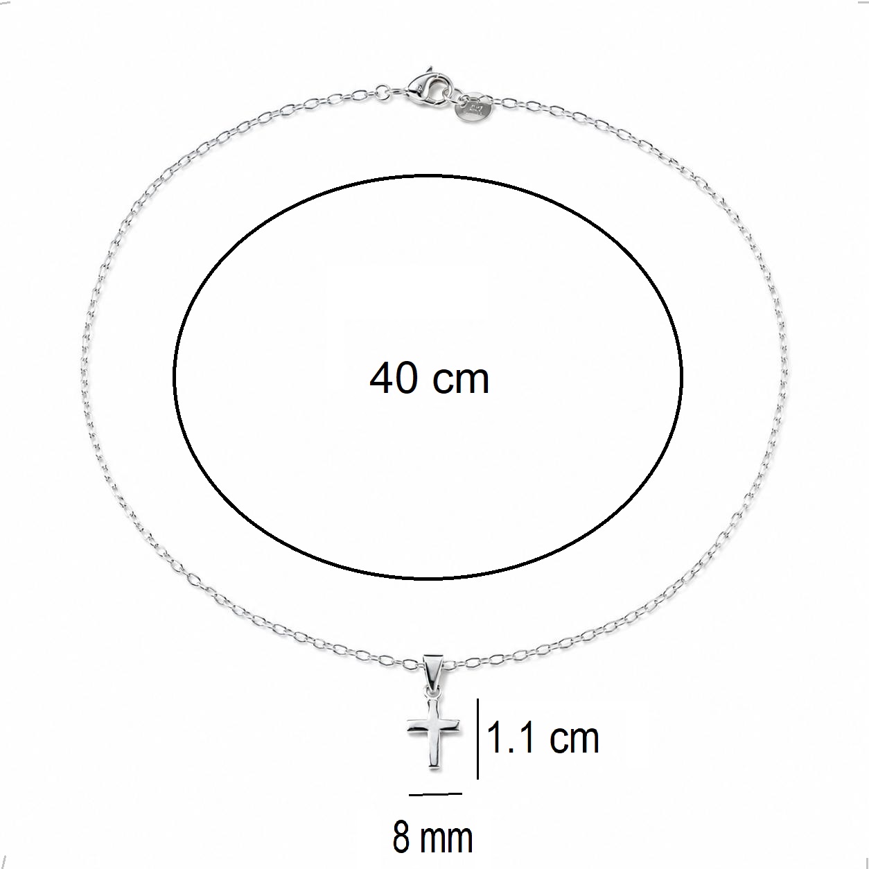 Collar Dije Cruz Plata .925 Niño Niña Infantil 40 Cm Agálea - Image 6