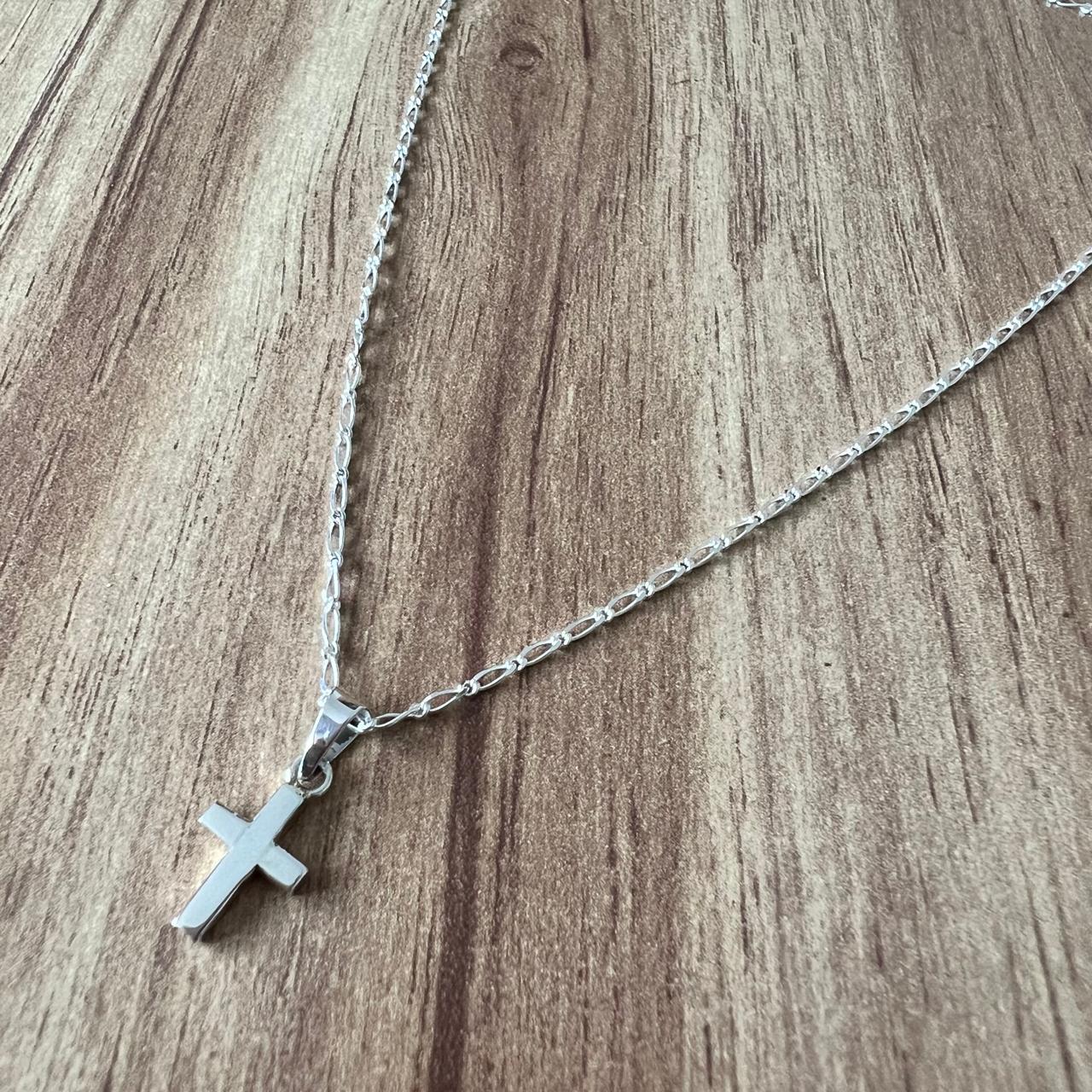 Collar Dije Cruz Plata .925 Niño Niña Infantil 40 Cm Agálea - Image 9