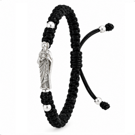 Pulsera Plata 925 San Judas Tadeo Tejida Hombre Mujer Agálea