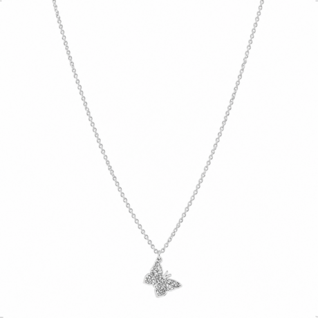 Collar De Plata .925 Con Dije Mariposa Origami Agálea Mujer