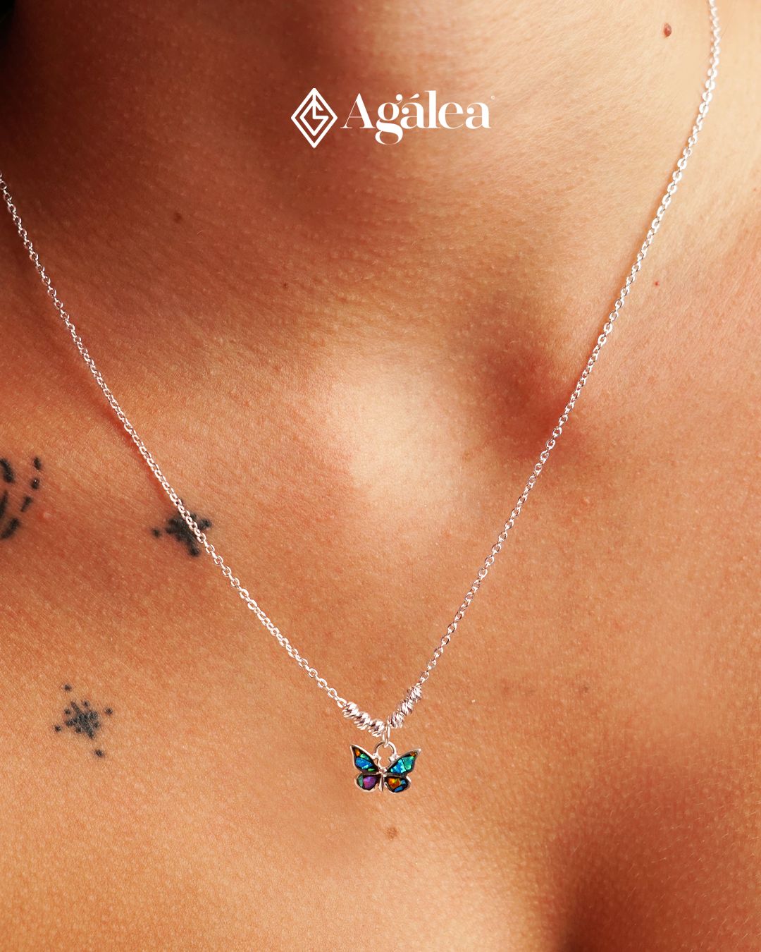 Collar De Plata .925 Dije Mariposa Con Opalo Mujer Agálea - Image 3